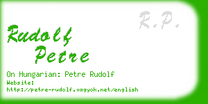 rudolf petre business card